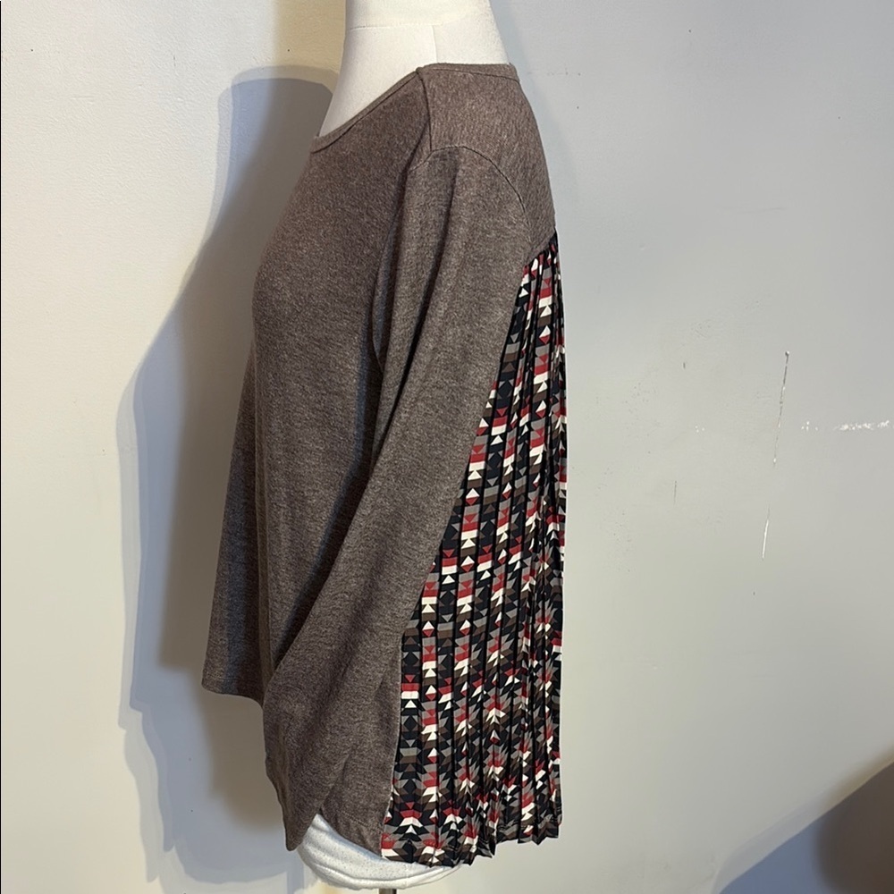 Cruel Denim Relaxed Blouse with southwest design Long Sleeves
